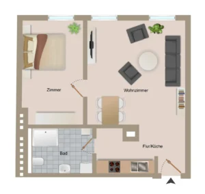 Grundriss- Apartment Bartkauz